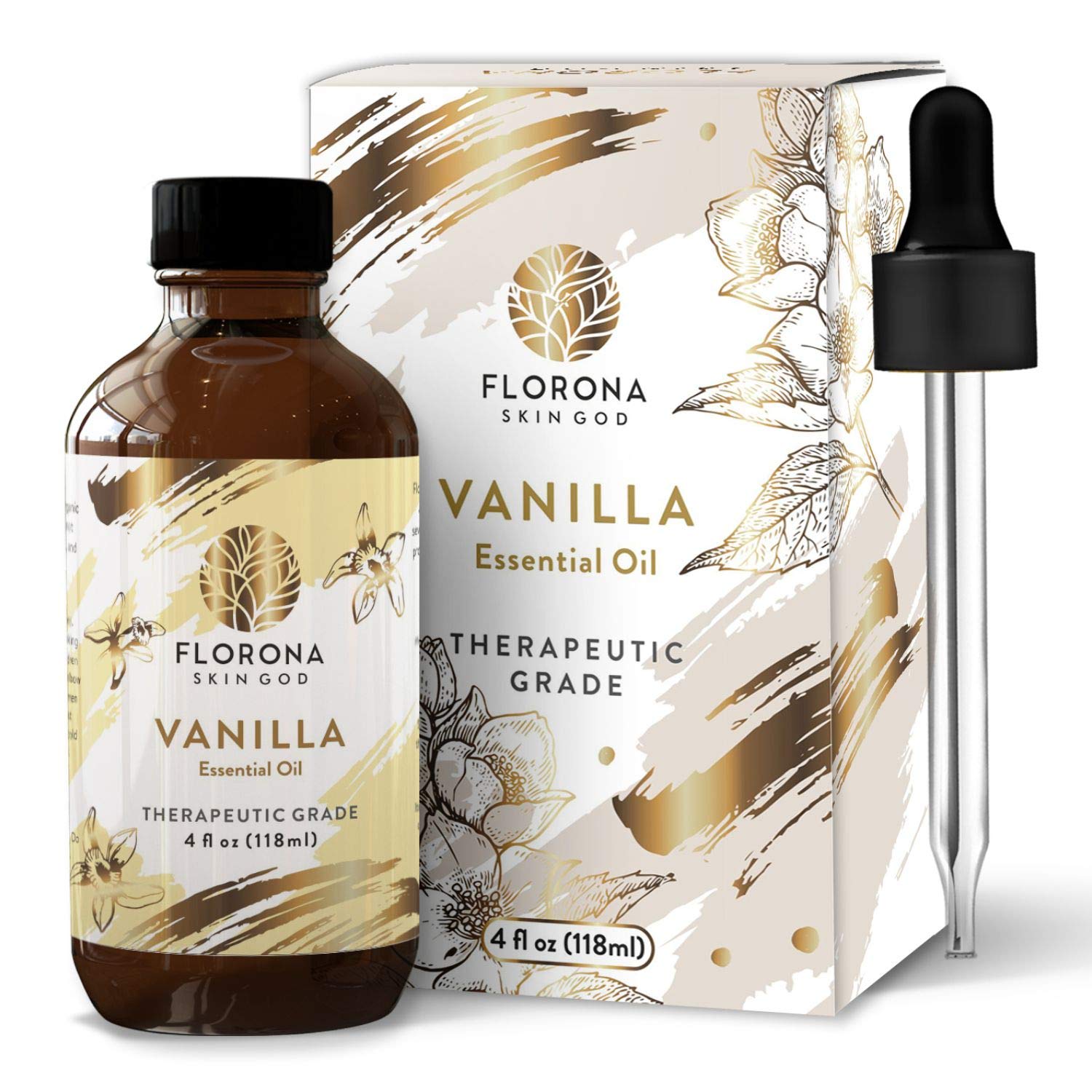 Florona Vanilla Premium Grade Essential Oil - 4 fl oz, for Hair, Skin,  Diffuser Aromatherapy, Soap Making, Candle Making 